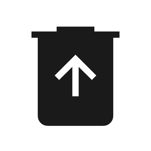 Restore from trash icon, solid style, from Material Symbols Light
