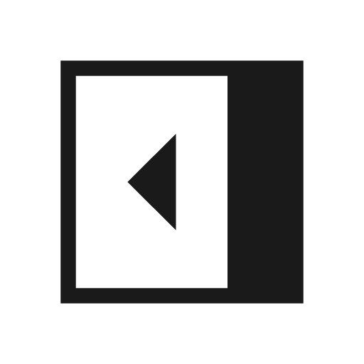 Right panel open sharp icon, sharp-cornered style, from Material Symbols Light
