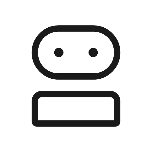 Robot 2 outline rounded icon, rounded style, from Material Symbols Light