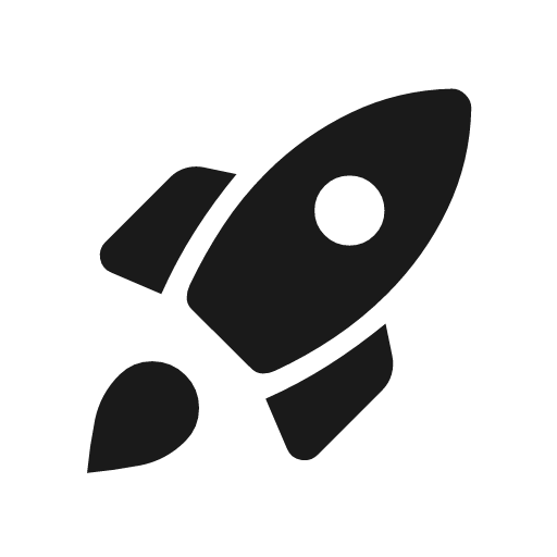 Rocket launch rounded icon, rounded style, from Material Symbols Light