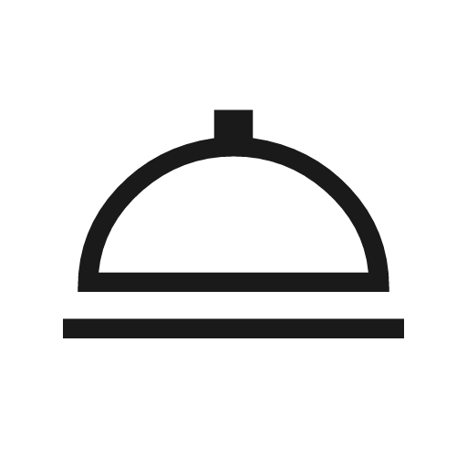 Room service outline sharp icon, sharp-cornered style, from Material Symbols Light