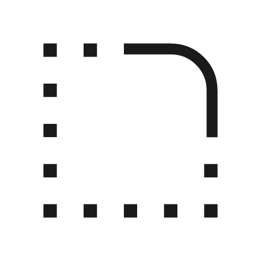 Rounded corner icon, solid style, from Material Symbols Light