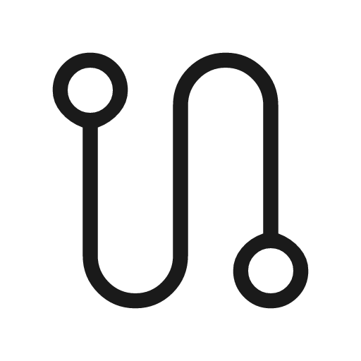 Route outline icon, outline style, from Material Symbols Light
