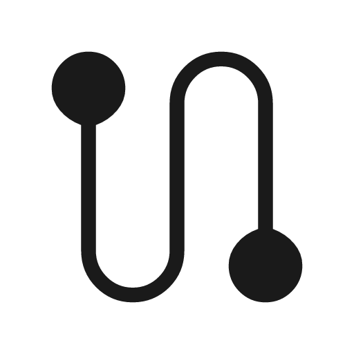 Route icon, solid style, from Material Symbols Light