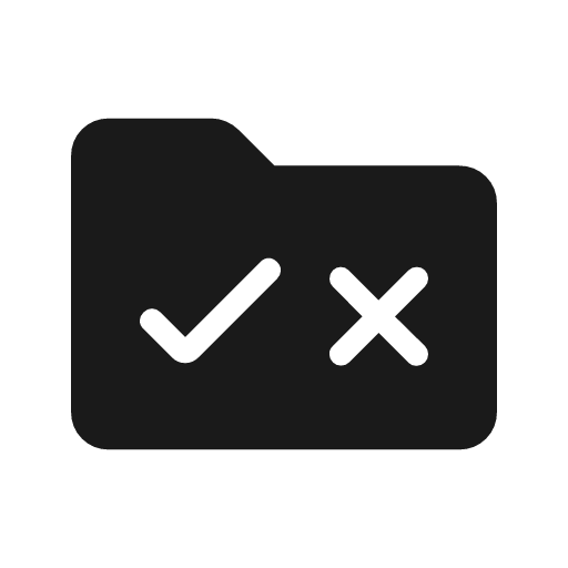 Rule folder rounded icon, rounded style, from Material Symbols Light