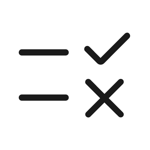 Rule rounded icon, rounded style, from Material Symbols Light