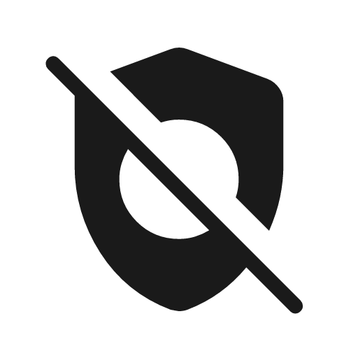 Safety check off rounded icon, rounded style, from Material Symbols Light
