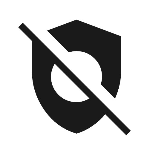 Safety check off icon, solid style, from Material Symbols Light