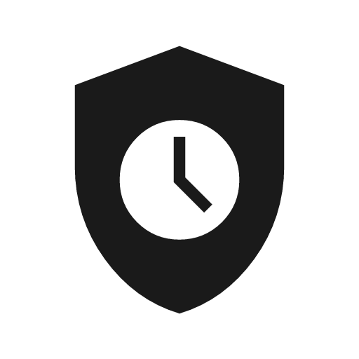 Safety check icon, solid style, from Material Symbols Light