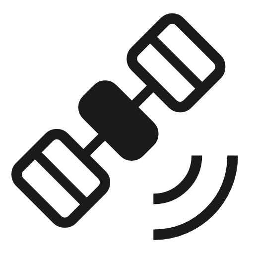 Satellite alt icon, solid style, from Material Symbols Light