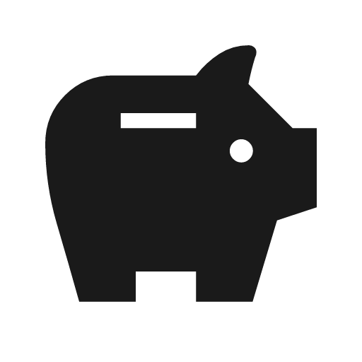 Savings icon, solid style, from Material Symbols Light