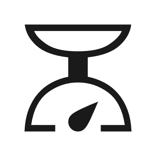 Scale outline icon, outline style, from Material Symbols Light