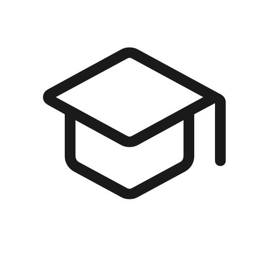 School outline rounded icon, rounded style, from Material Symbols Light