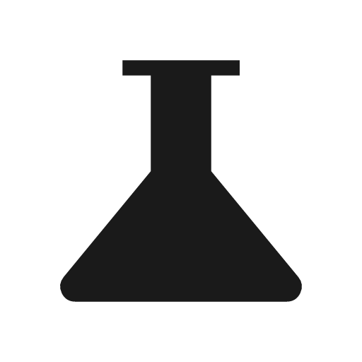 Science sharp icon, sharp-cornered style, from Material Symbols Light
