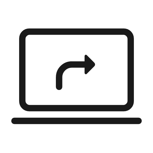 Screen share outline rounded icon, rounded style, from Material Symbols Light