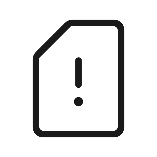Sd card alert outline rounded icon, rounded style, from Material Symbols Light