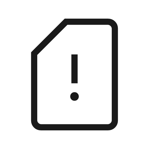 Sd card alert outline icon, outline style, from Material Symbols Light