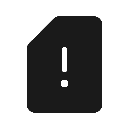 Sd card alert rounded icon, rounded style, from Material Symbols Light