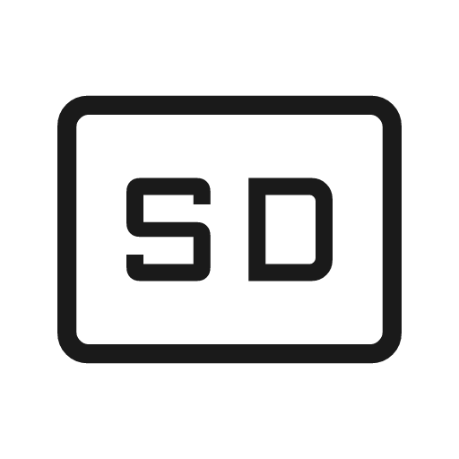 Sd outline icon, outline style, from Material Symbols Light
