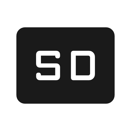 Sd rounded icon, rounded style, from Material Symbols Light