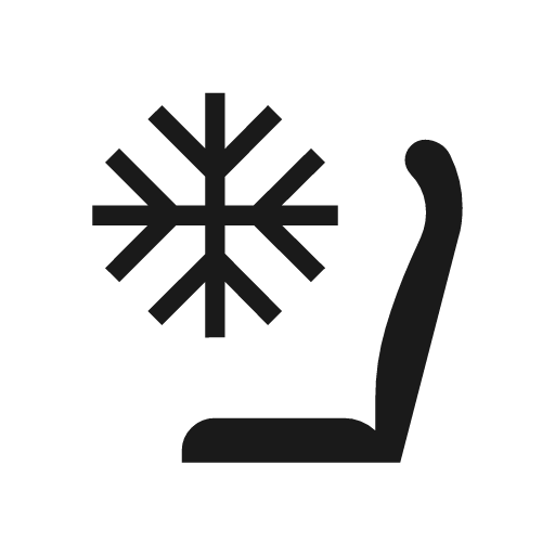 Seat cool right sharp icon, sharp-cornered style, from Material Symbols Light