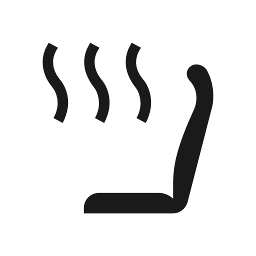 Seat heat right icon, solid style, from Material Symbols Light