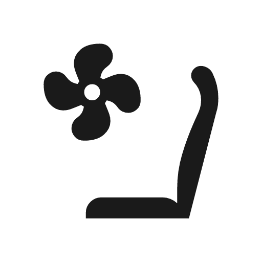 Seat vent right sharp icon, sharp-cornered style, from Material Symbols Light