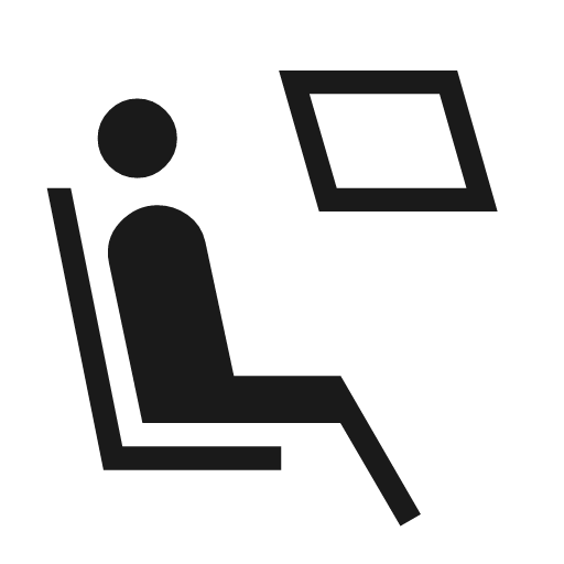 Seat window outline sharp icon, sharp-cornered style, from Material Symbols Light