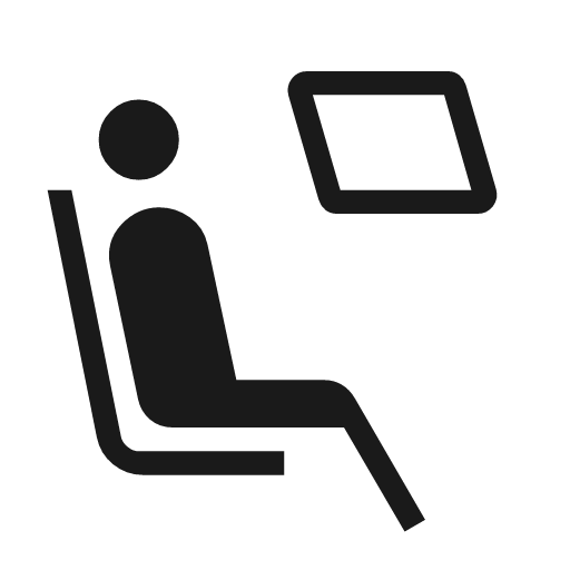Seat window outline icon, outline style, from Material Symbols Light