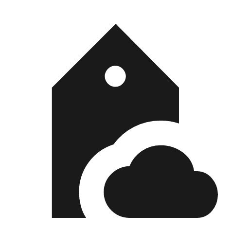 Sell cloud sharp icon, sharp-cornered style, from Material Symbols Light
