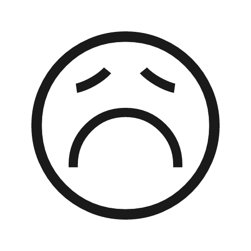Sentiment sad outline icon, outline style, from Material Symbols Light