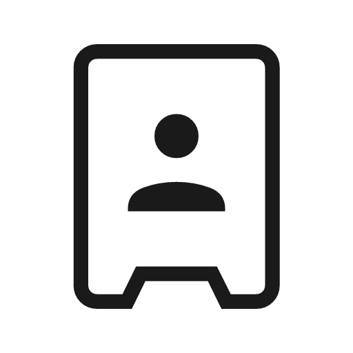 Server person outline icon, outline style, from Material Symbols Light