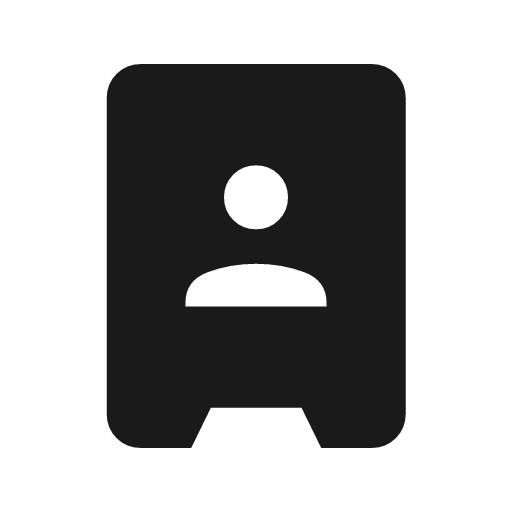 Server person icon, solid style, from Material Symbols Light