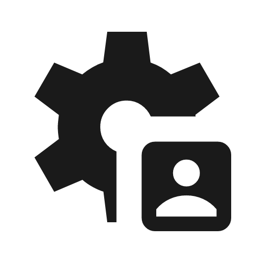 Settings account box icon, solid style, from Material Symbols Light