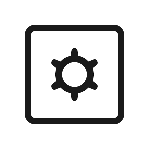 Settings applications outline rounded icon, rounded style, from Material Symbols Light