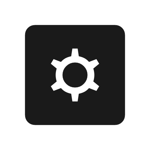 Settings applications icon, solid style, from Material Symbols Light