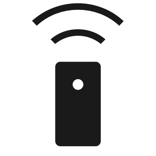 Settings remote icon, solid style, from Material Symbols Light