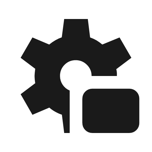 Settings screen icon, solid style, from Material Symbols Light