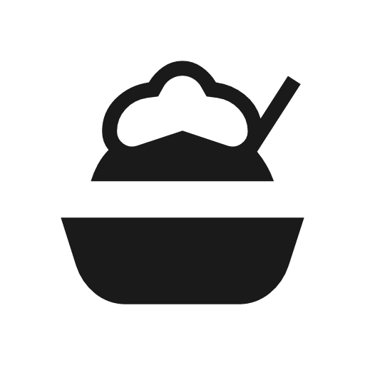Shaved ice icon, solid style, from Material Symbols Light