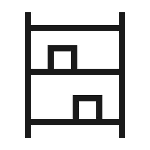Shelves outline icon, outline style, from Material Symbols Light