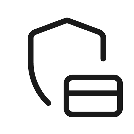 Shield card outline rounded icon, rounded style, from Material Symbols Light