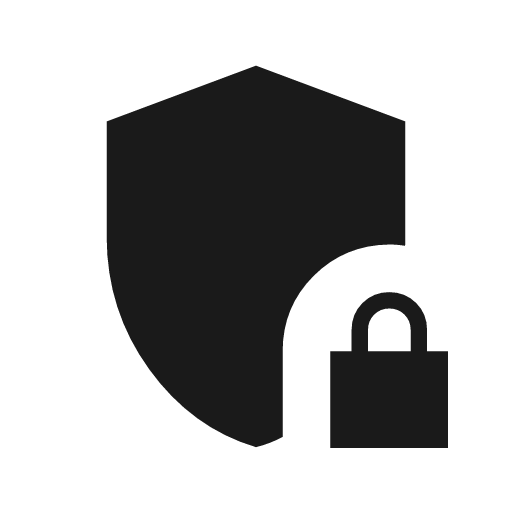 Shield locked sharp icon, sharp-cornered style, from Material Symbols Light