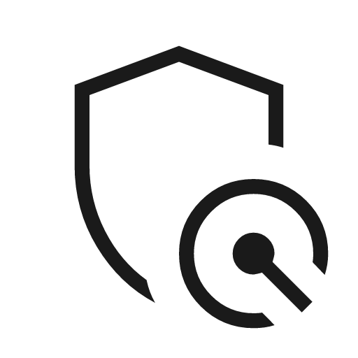 Shield radar outline sharp icon, sharp-cornered style, from Material Symbols Light