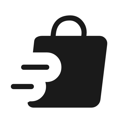 Shopping bag speed rounded icon, rounded style, from Material Symbols Light