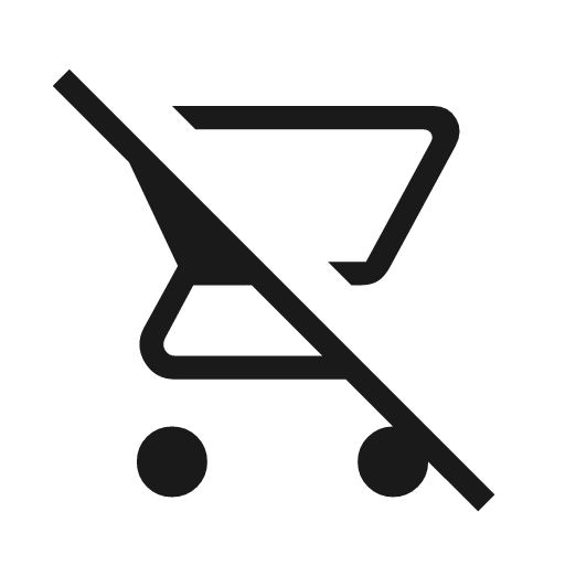 Shopping cart off outline icon, outline style, from Material Symbols Light