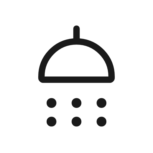 Shower outline rounded icon, rounded style, from Material Symbols Light