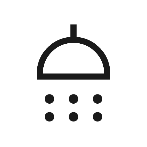 Shower outline icon, outline style, from Material Symbols Light