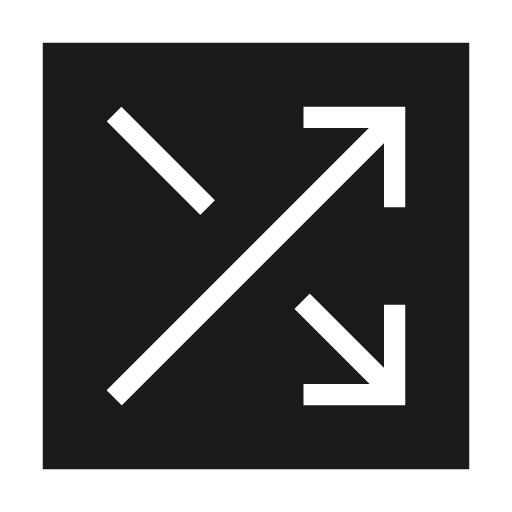 Shuffle on sharp icon, sharp-cornered style, from Material Symbols Light