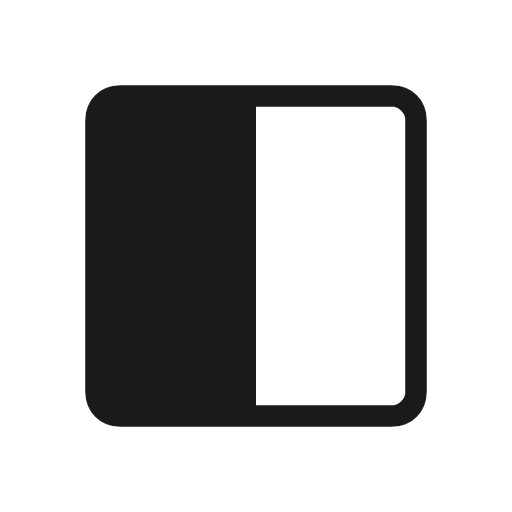 Side navigation icon, solid style, from Material Symbols Light