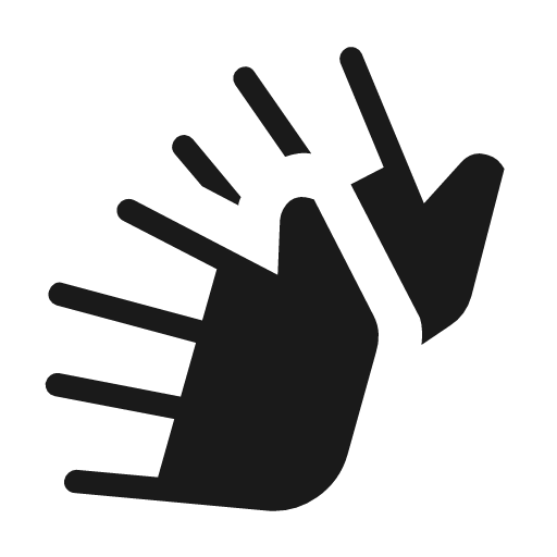 Sign language icon, solid style, from Material Symbols Light